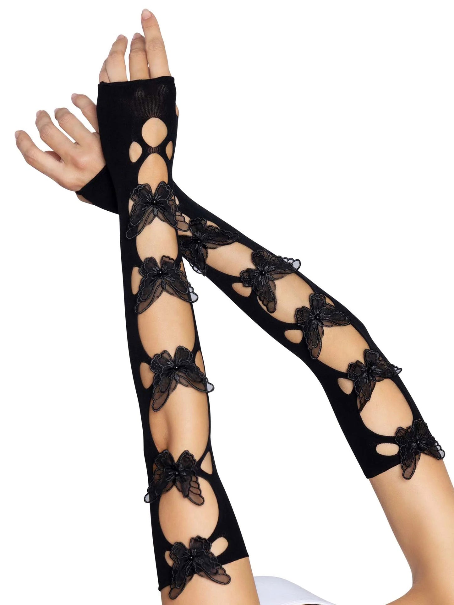 USA Only - Midnight Butterfly Arm Warmers (One Size)