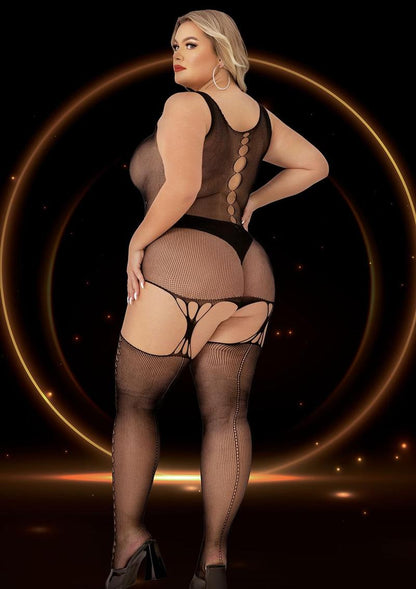 Key Hole Suspender Hose Bodystocking