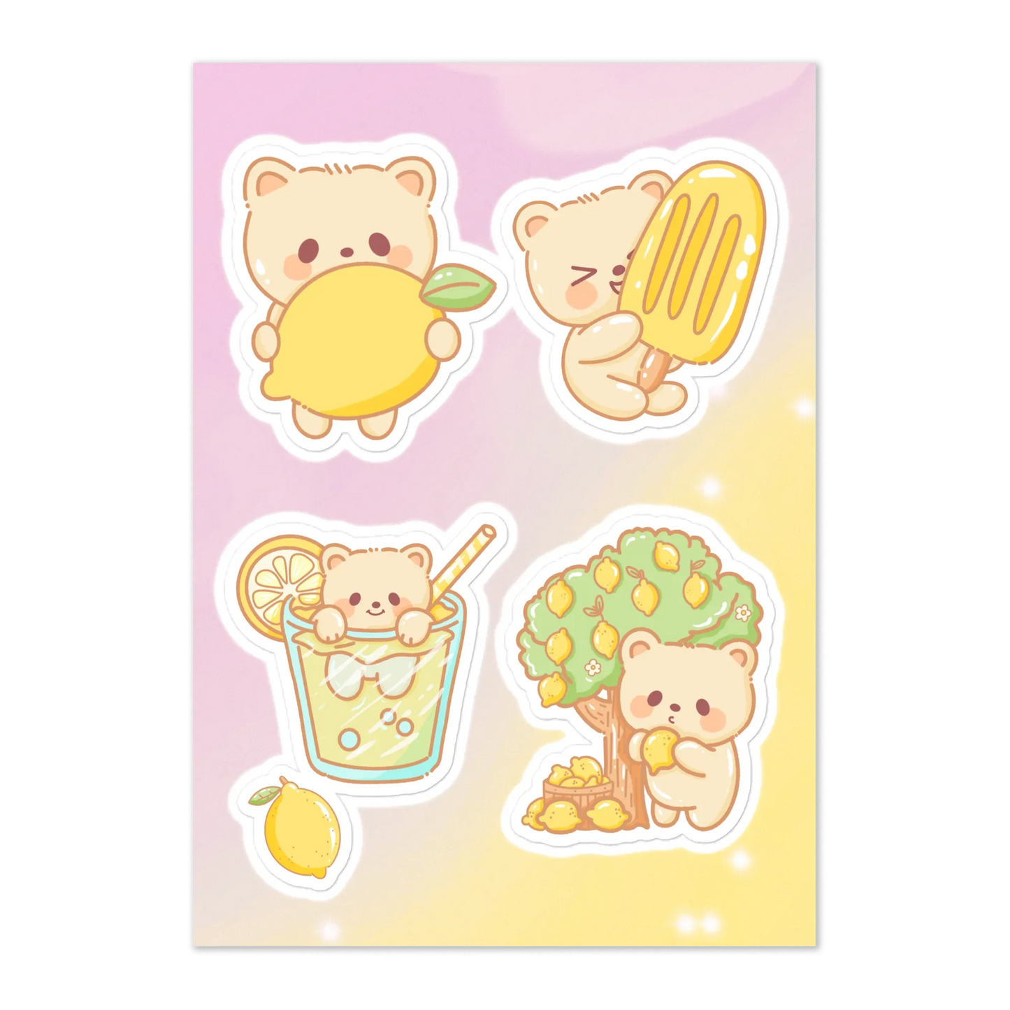 Lil Lemon Bears Sticker Sheet - Puppy's Aesthetics