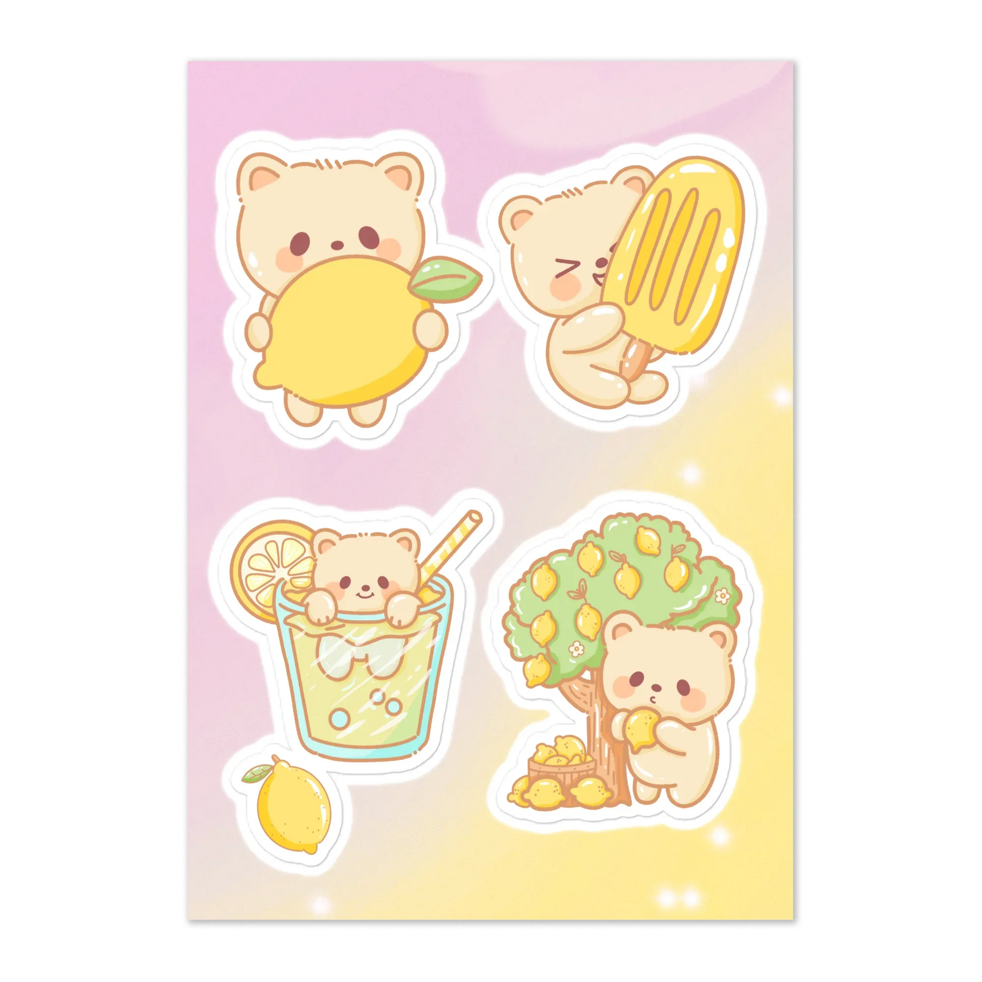 Lil Lemon Bears Sticker Sheet - Puppy's Aesthetics