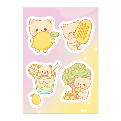 Lil Lemon Bears Sticker Sheet - Puppy's Aesthetics