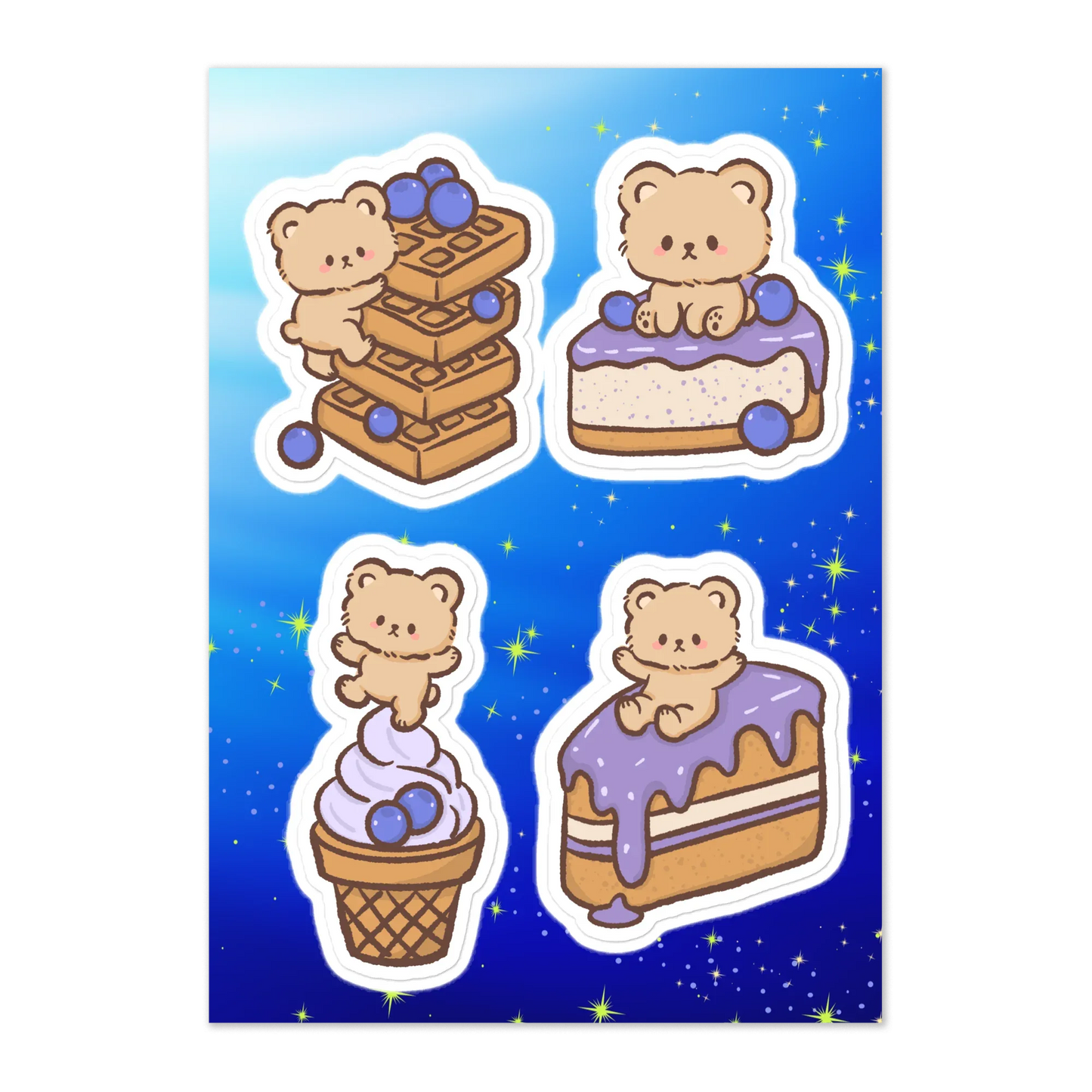 Lil Blueberry Bears Sticker Sheet - Puppy's Aesthetics