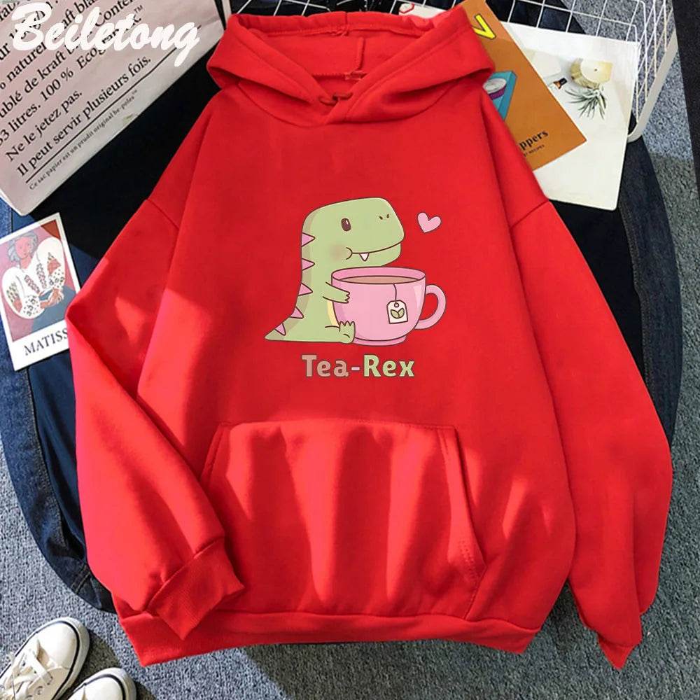 Tea-Rex Dinosaur & Tea Lover Hoodie - Puppy's Aesthetics