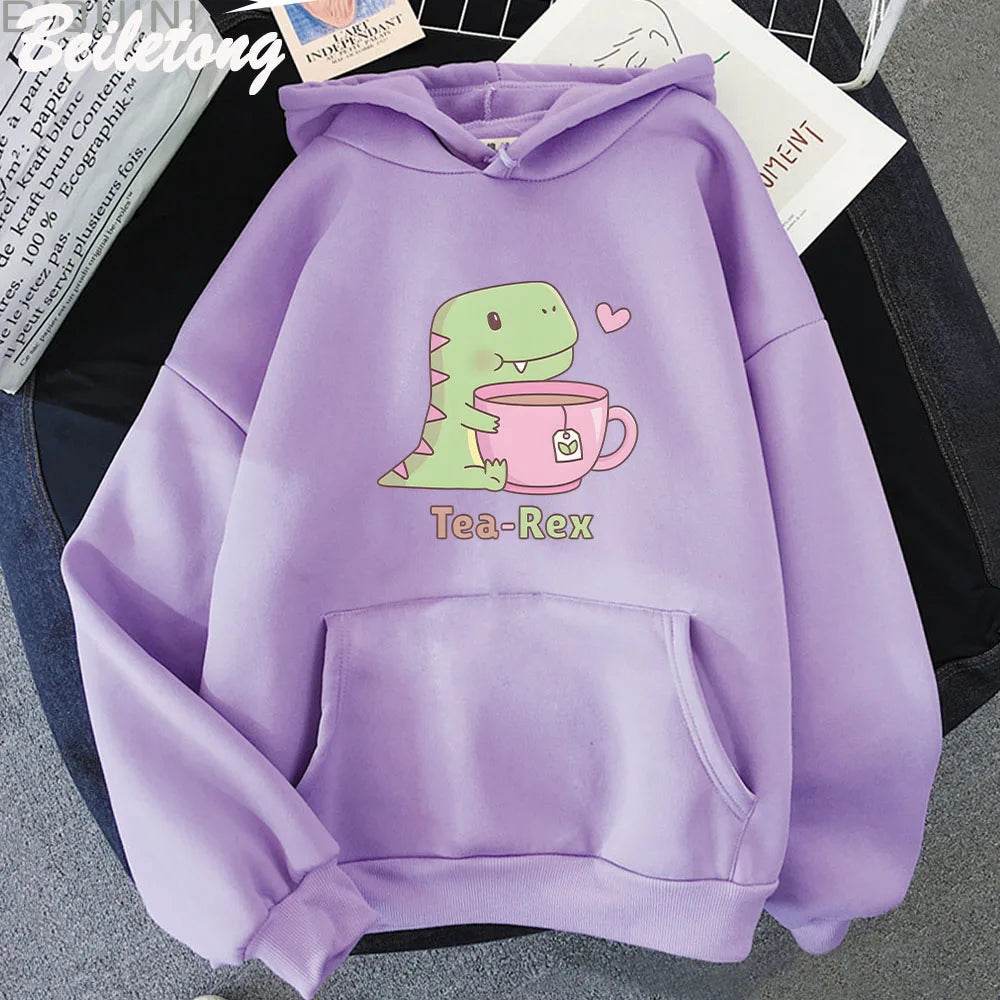Tea-Rex Dinosaur & Tea Lover Hoodie - Puppy's Aesthetics
