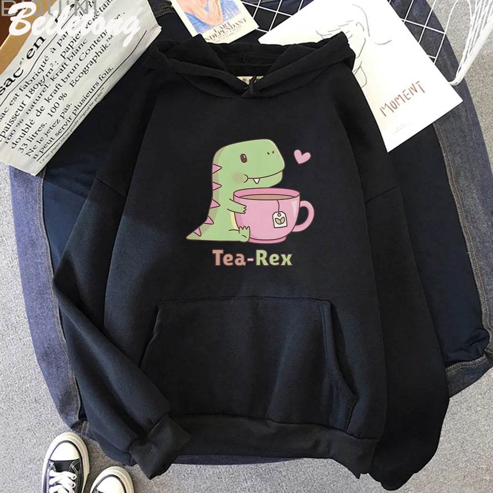 Tea-Rex Dinosaur & Tea Lover Hoodie - Puppy's Aesthetics