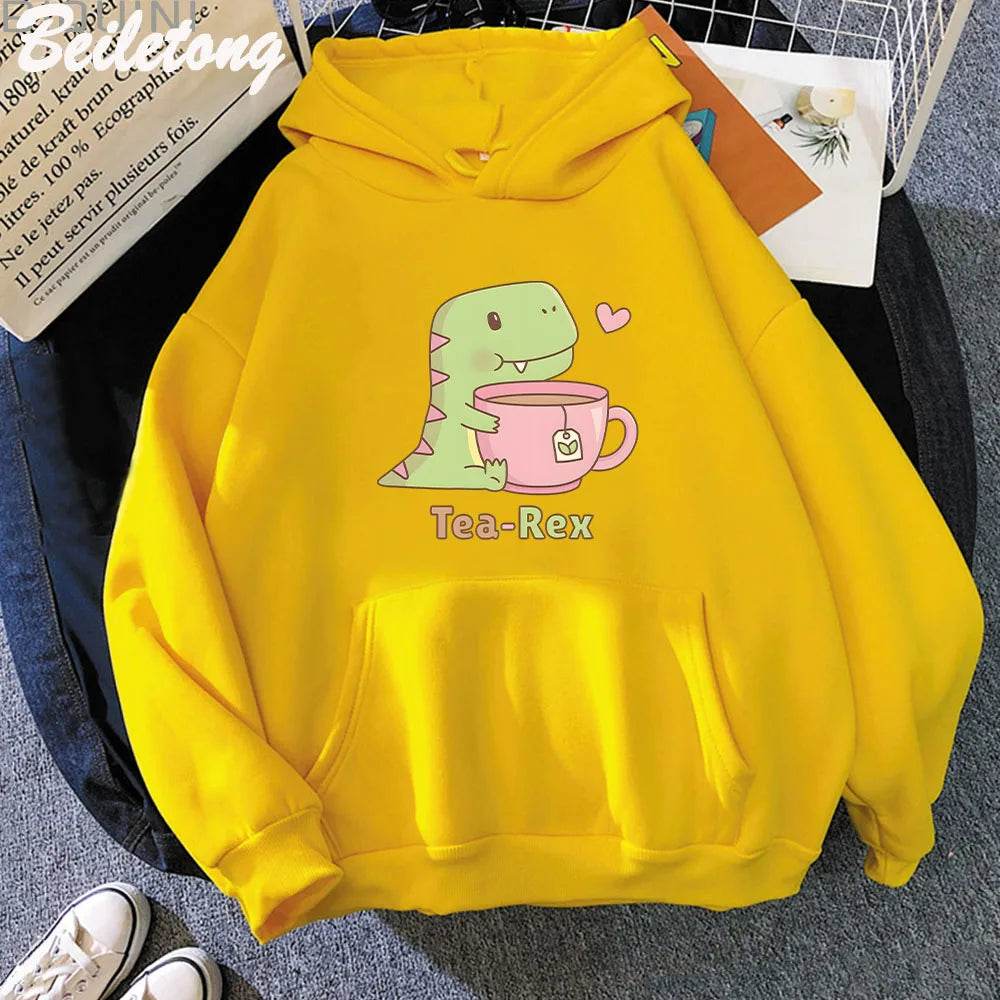 Tea-Rex Dinosaur & Tea Lover Hoodie - Puppy's Aesthetics