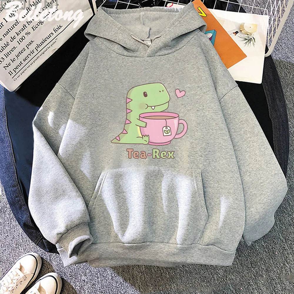 Tea-Rex Dinosaur & Tea Lover Hoodie - Puppy's Aesthetics