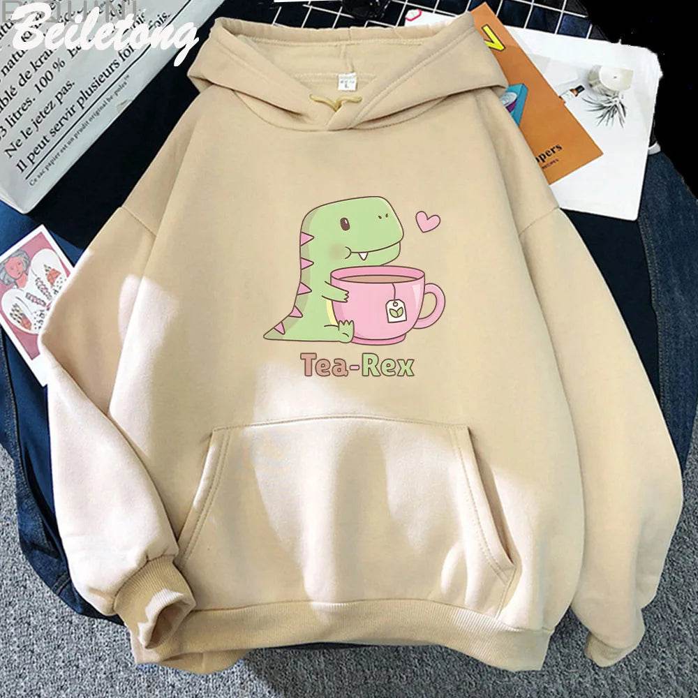 Tea-Rex Dinosaur & Tea Lover Hoodie - Puppy's Aesthetics