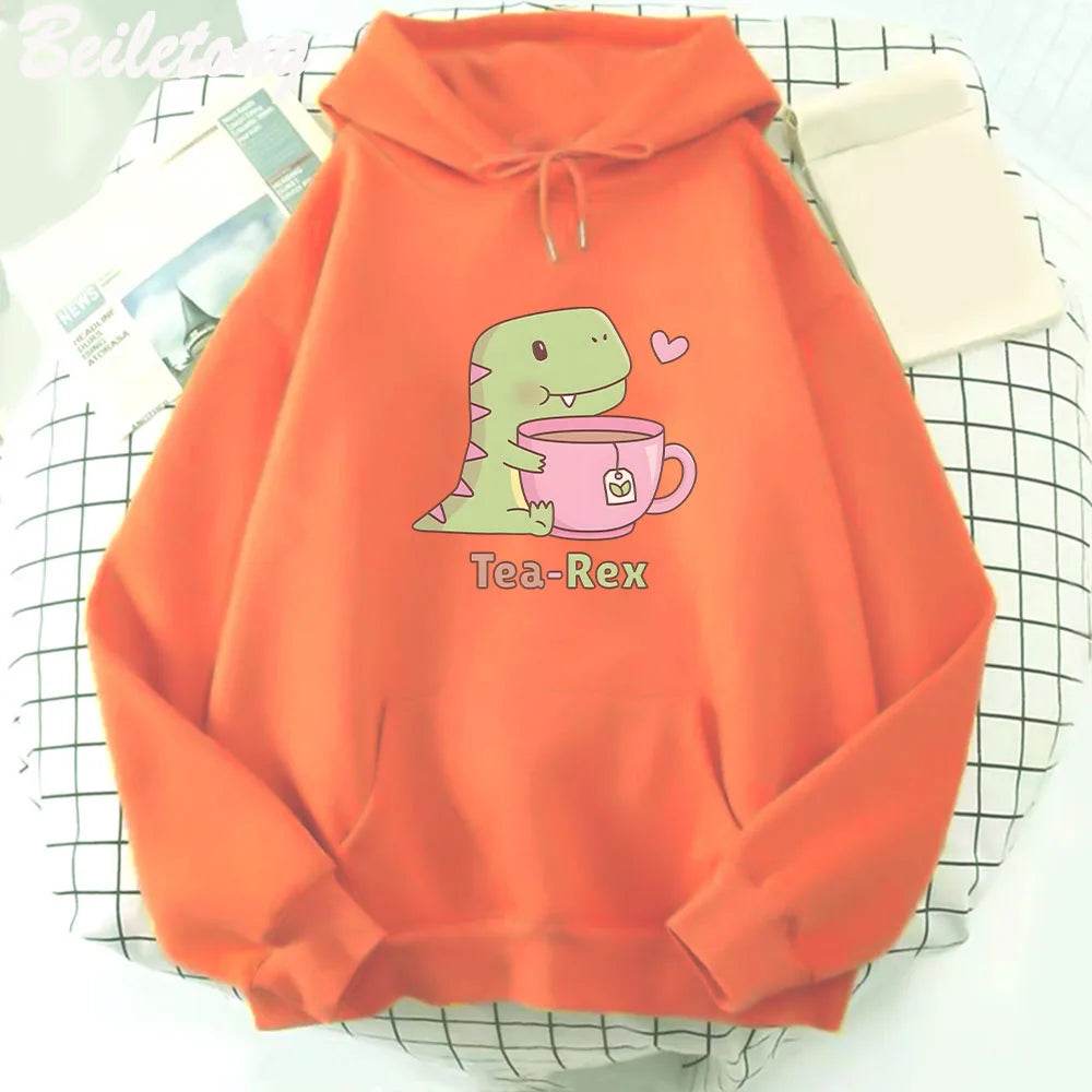 Tea-Rex Dinosaur & Tea Lover Hoodie - Puppy's Aesthetics