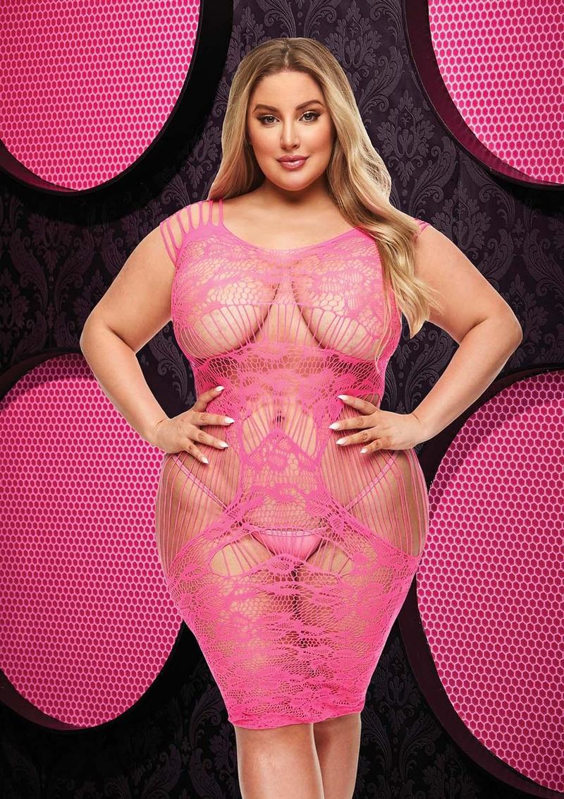 Lace Cut Out Mini Dress