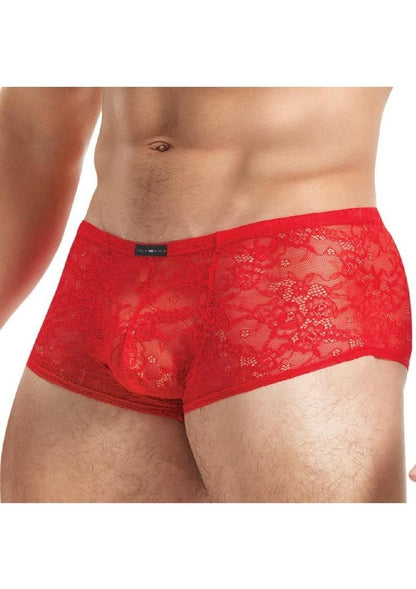 King Low Rise Sheer Breathable Lace Trunks for Men