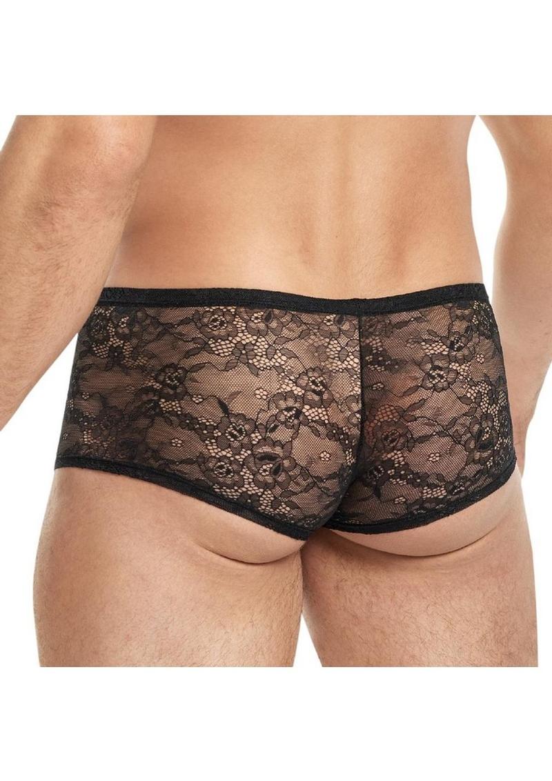 King Low Rise Sheer Breathable Lace Trunks for Men