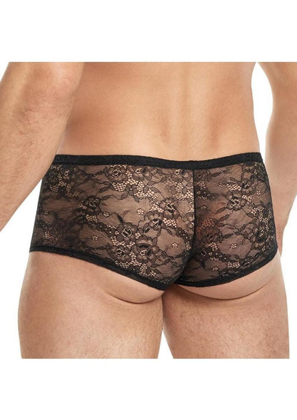 King Low Rise Sheer Breathable Lace Trunks for Men