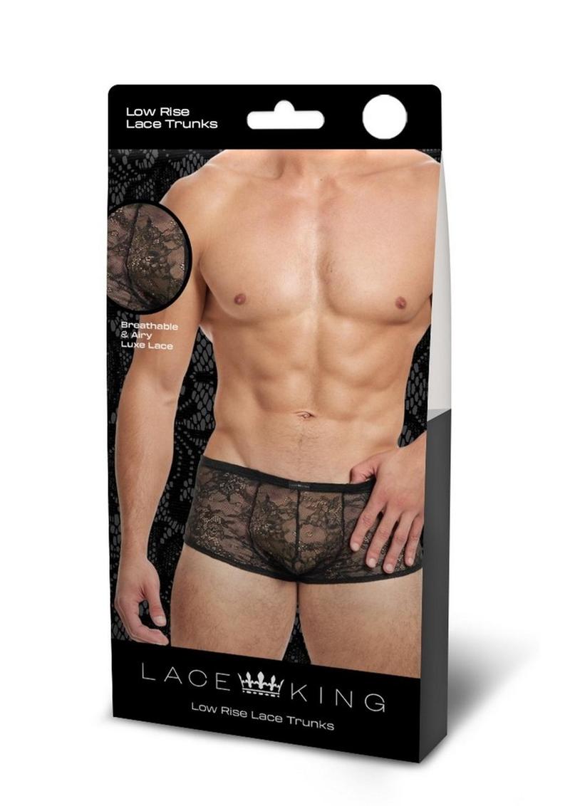 King Low Rise Sheer Breathable Lace Trunks for Men