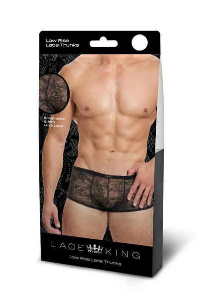 King Low Rise Sheer Breathable Lace Trunks for Men