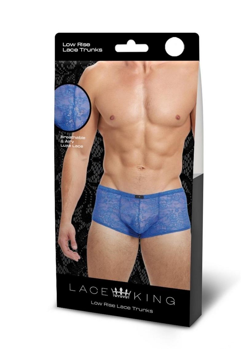 King Low Rise Sheer Breathable Lace Trunks for Men