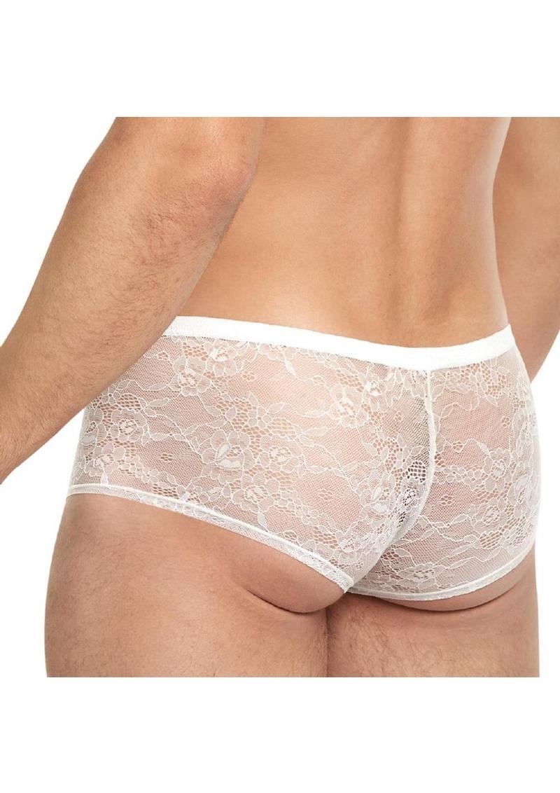 King Low Rise Sheer Breathable Lace Trunks for Men