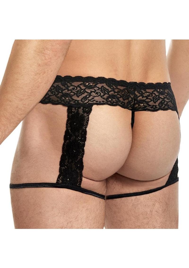 Men’s Lace and Mesh Garter Panty Lingerie