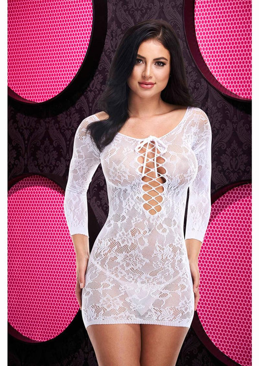 Off The Shoulder Lace Mini Dress