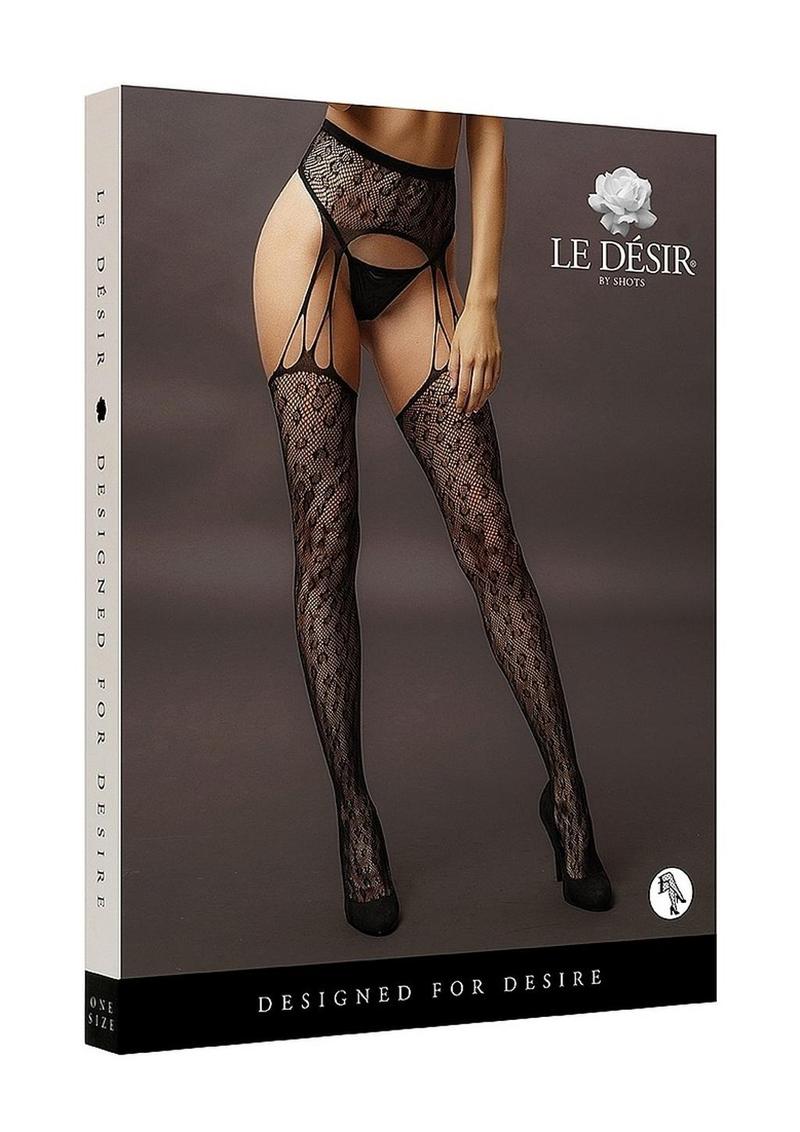 Le Désir Suspender Leopard Pantyhose