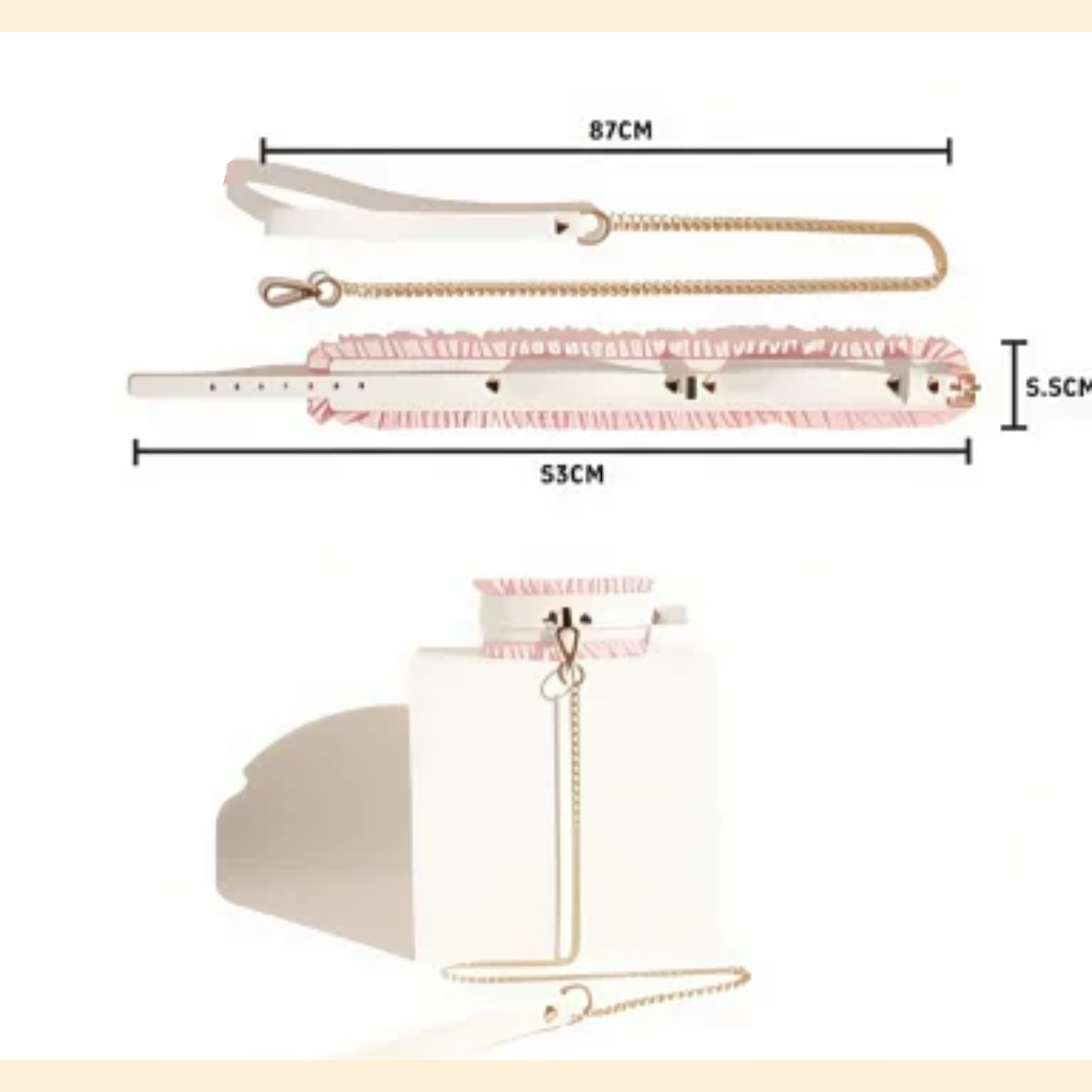 Princess PU Leather Lace Collar and Leash Set