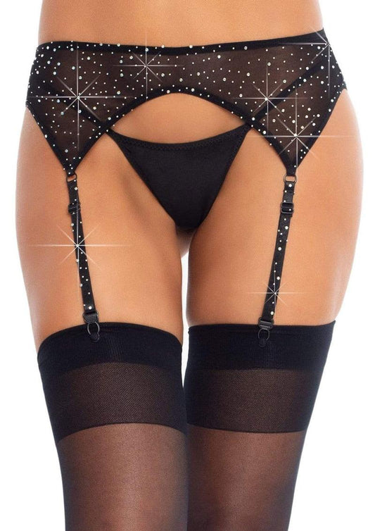 Rhinestone Garter Belt With Adjustable Straps