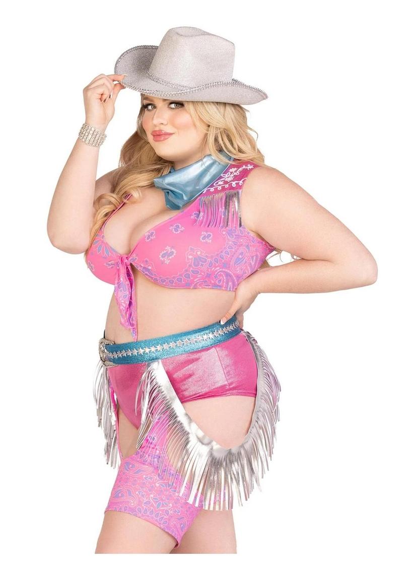 Plus Size Space Cowgirl Fringe Costume Set