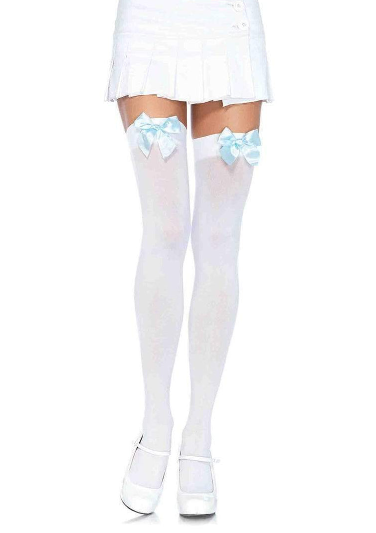 Kay Opaque Bow Thigh Highs