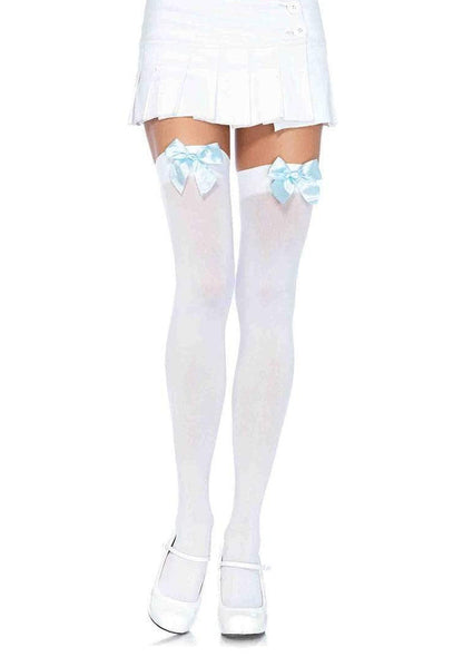 Kay Opaque Bow Thigh Highs