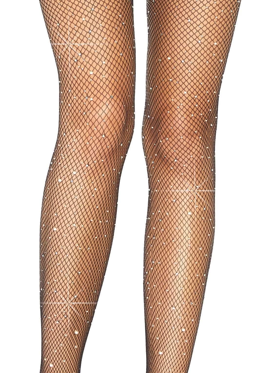 Casey Rhinestone Fishnet Suspender Tights