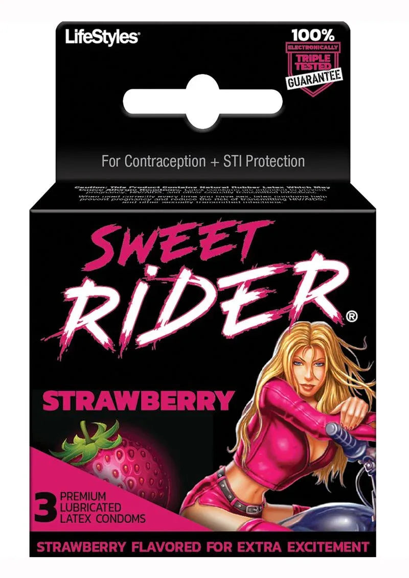 LifeStyles Sweet Rider Strawberry Flavored Condoms - Puppy's Aesthetics