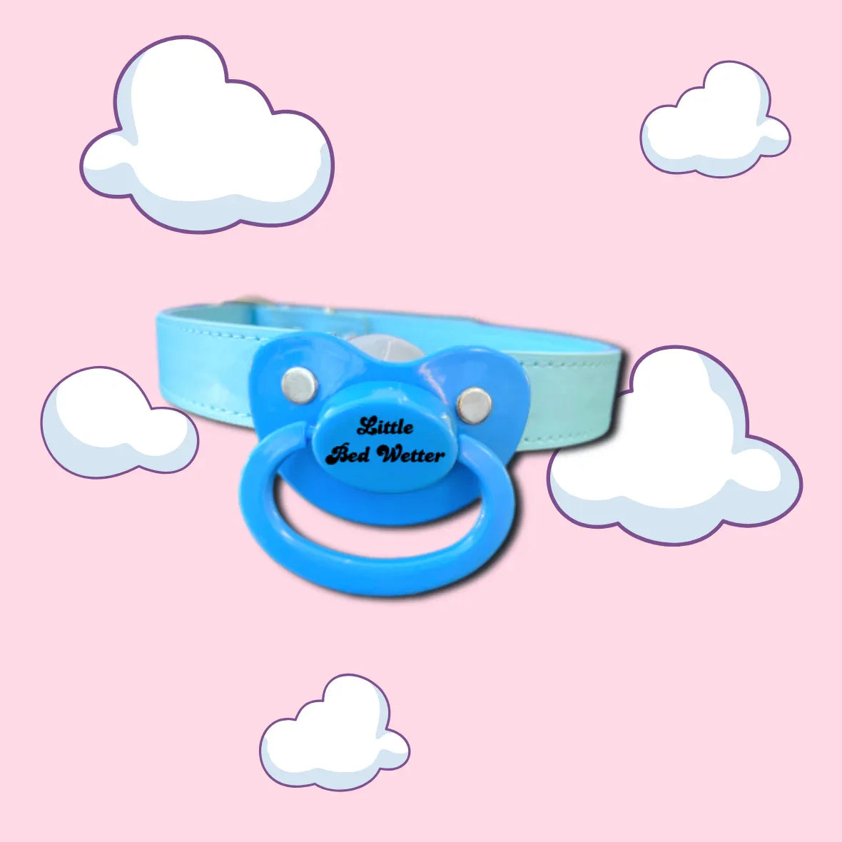Blue Little Bed Wetter Pacifier Gag - Puppy's Aesthetics