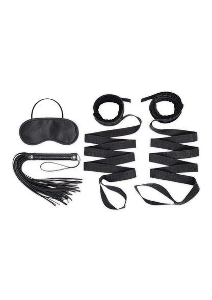 Bondage Bed Strap and Flogger Kit with Satin Blindfold