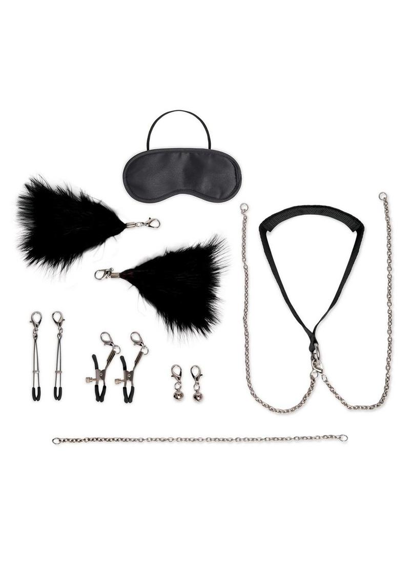 Fetish Interchangeable Collar and Nipple Clips Set