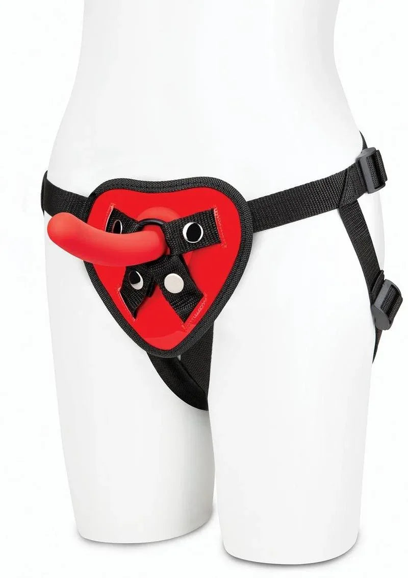 Lux Red Heart Strap Harness & Dildo - Puppy's Aesthetics
