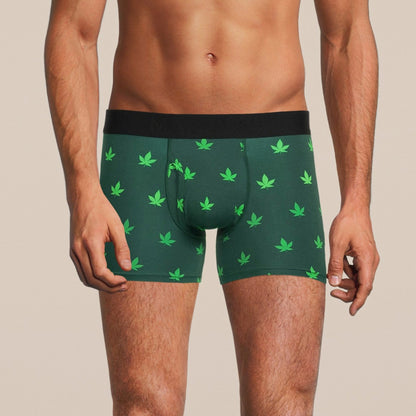 Men's Weed Boxer Brief Underwear with Pouch