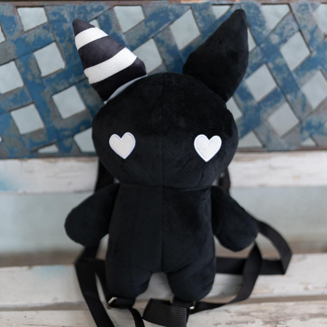 Rabbit Plush Backpack – Black (14”)