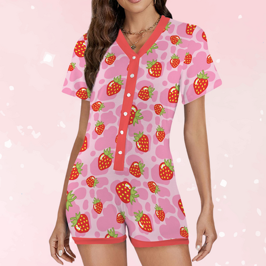 Strawberry Cow Romper