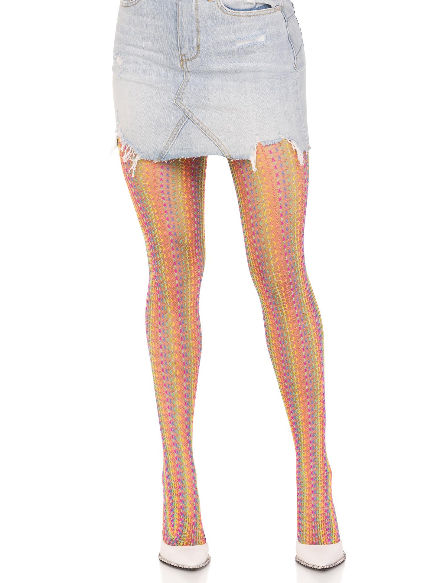 USA Only - Candy Skies Crochet Net Tights - Multicolor (One Size)