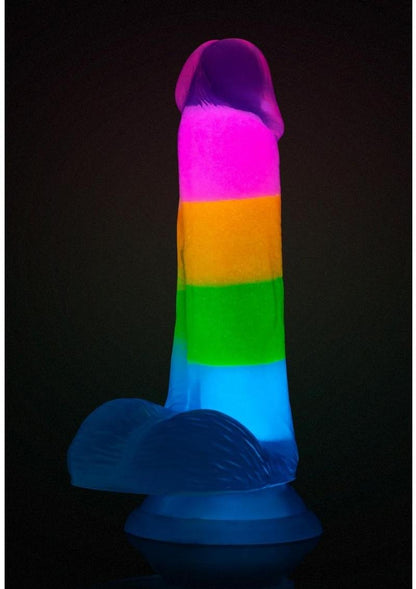 Elite Rainbow Rave Glow Dark Dildo