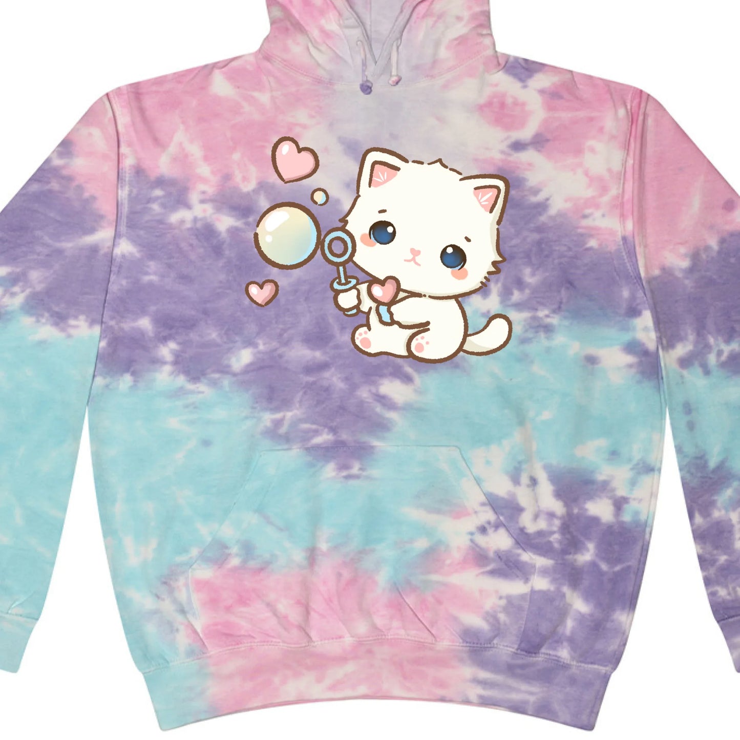Cotton Candy Bubble Kitten Hoodie - Puppy's Aesthetics