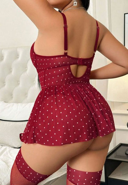 Scarlet Whisper Babydoll with Garters (Plus Size)