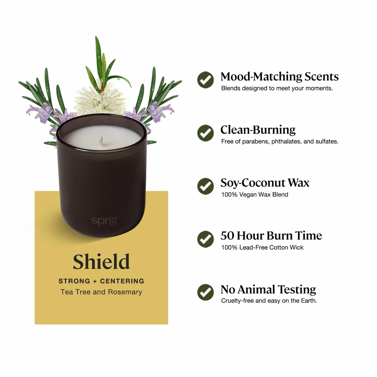Shield Aromatherapy Candle with Tea Tree and Rosemary - 8 oz