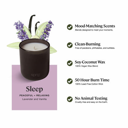 Sleep Aromatherapy Candle with Lavender and Vanilla - 8 oz