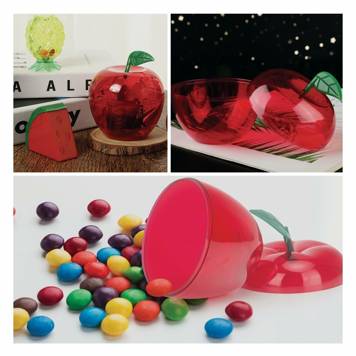 Red Apple Plastic Cookie Jar - Set of 2