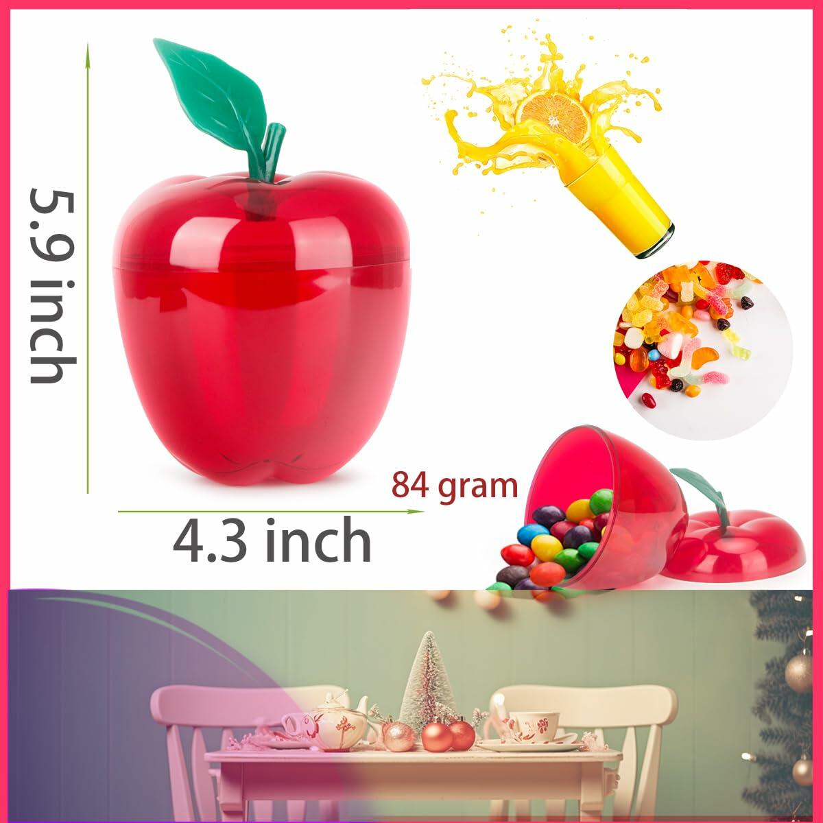 Red Apple Plastic Cookie Jar - Set of 2