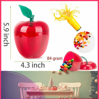 Red Apple Plastic Cookie Jar - Set of 2