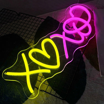 XOXO Heart LED Neon Sign
