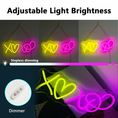 XOXO Heart LED Neon Sign