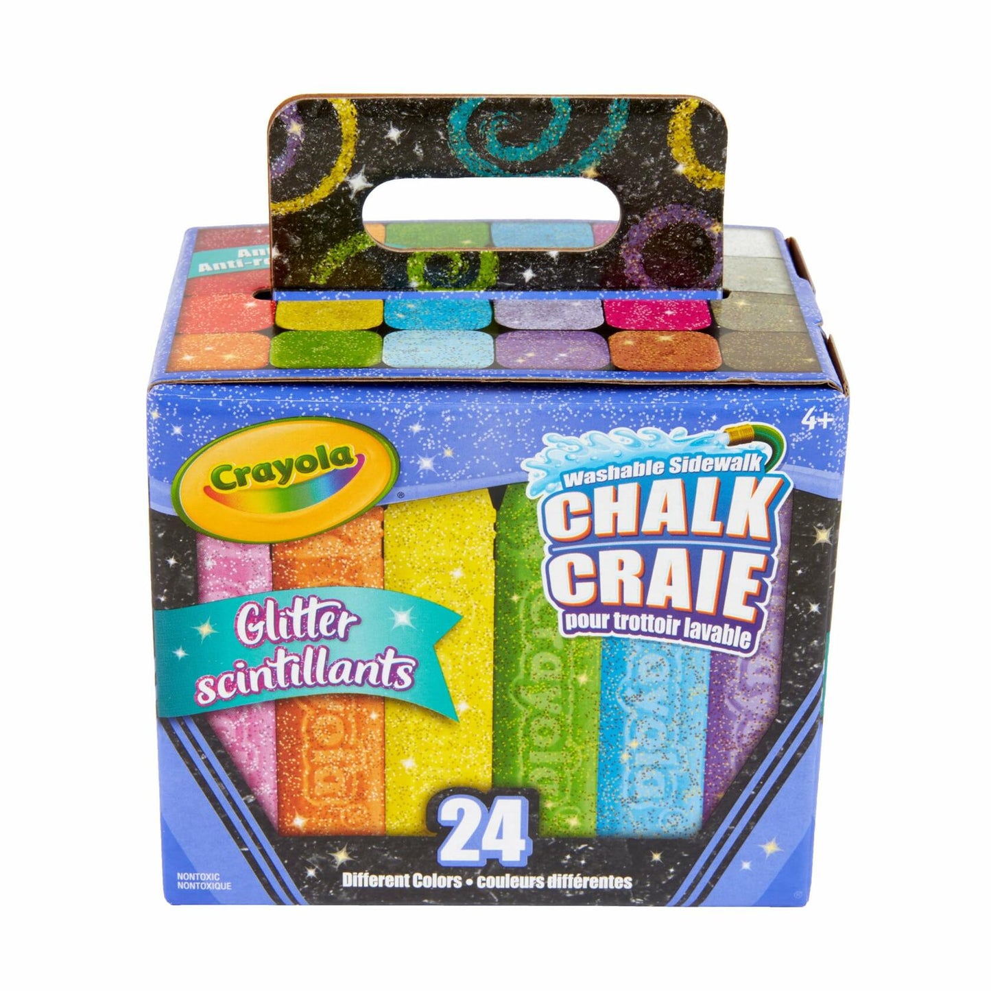 Glitter Sidewalk Chalk Set (24 Pieces)